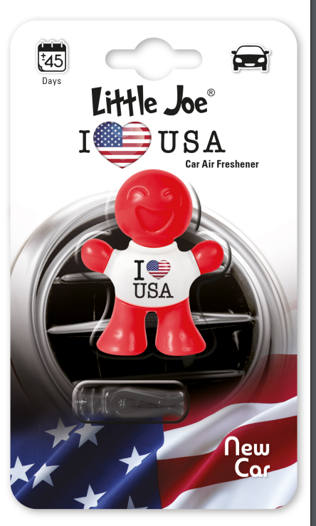 LITTLE JOE NOVELTY AIR FRESHENERS I LOVE USA NEW CAR