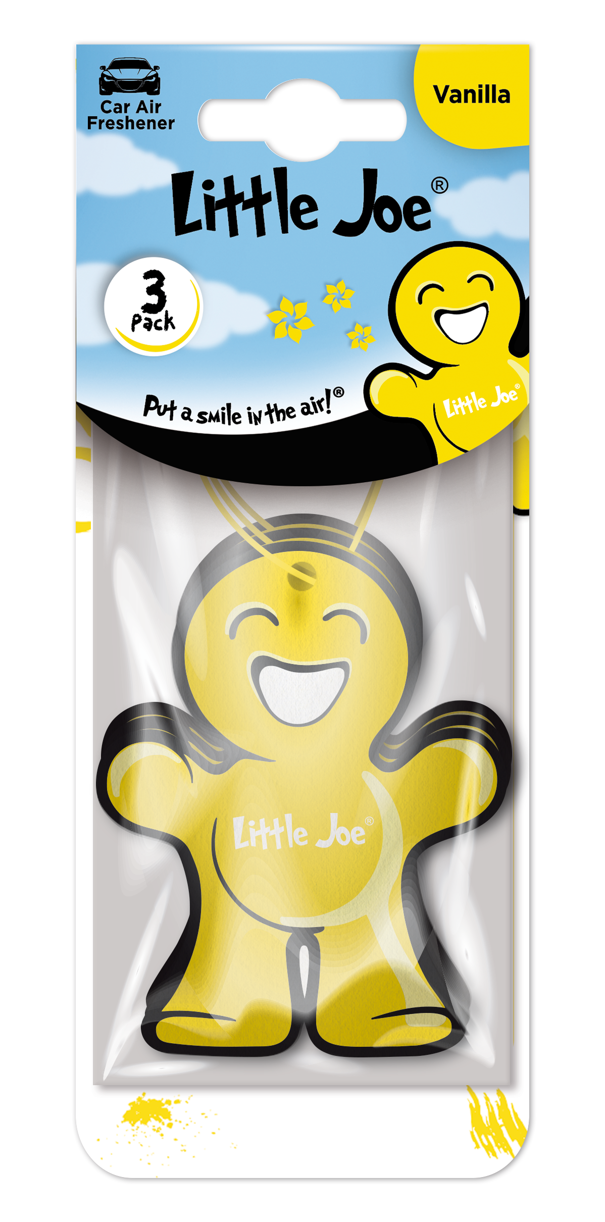 LITTLE JOE HANGING PAPER AIR FRESHENERS VANILLA 3 PK